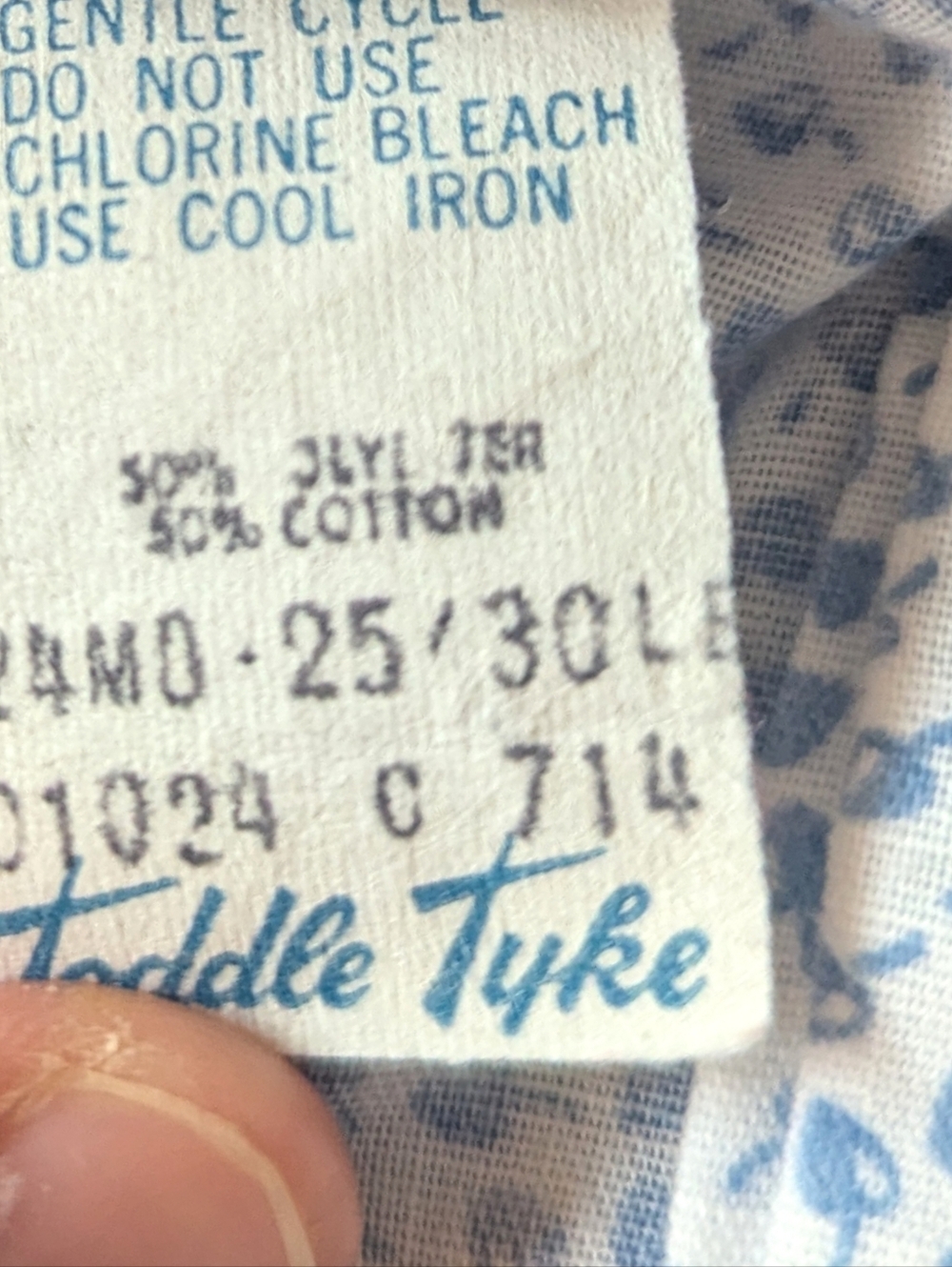 Vtg Toddle Tykes Dress 12m Baby Girl Blue Floral Cottagecore - Picture 6 of 6